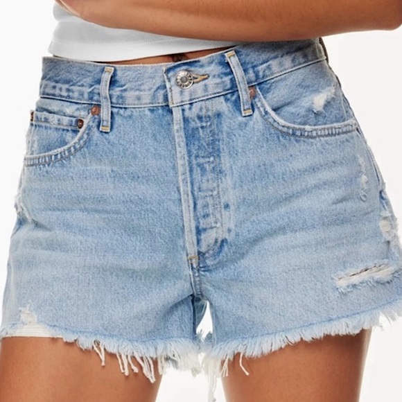 AGOLDE Light Denim Shorts Size 25 - Picture 1 of 7